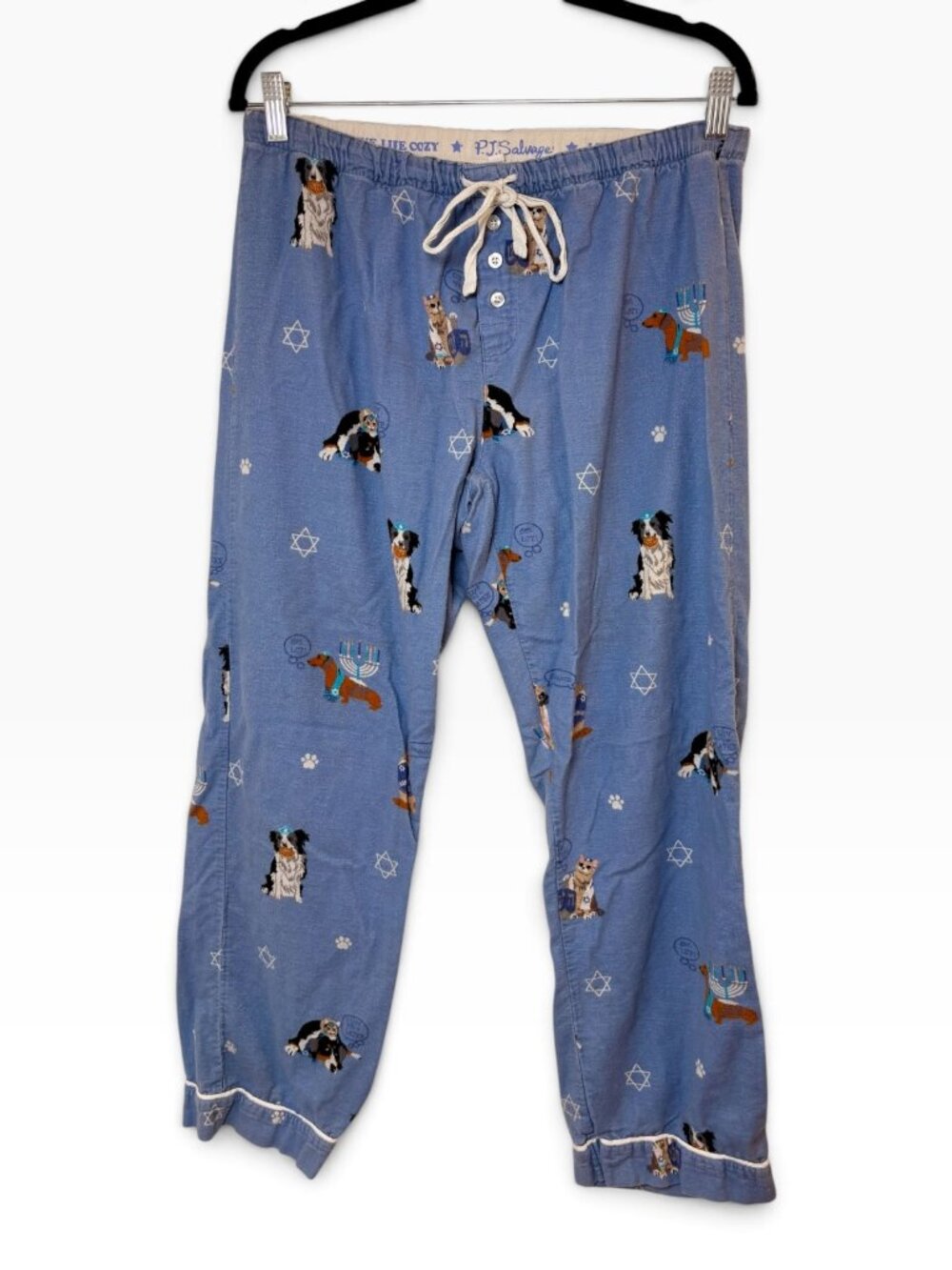 P.J. Salvage Love You a Latke Blue Hanukkah Pajama Pants Size Small